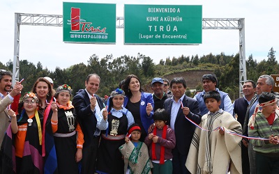 Instalaron señaléticas viales con pertinencia turística en la comuna deTirúa