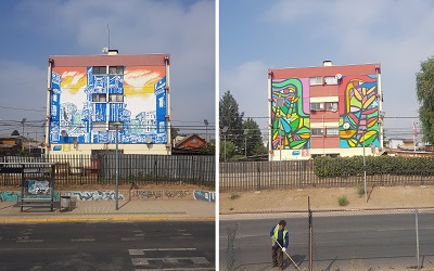 Con dos murales partió proyecto “Museo a Cielo Abierto” de Cerro Navia