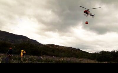 Helicóptero para combatir incendios forestales tiene PN Torres del Paine