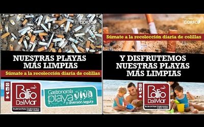 Campaña de Barrio del Mar para eliminar colillas de cigarro del borde costero