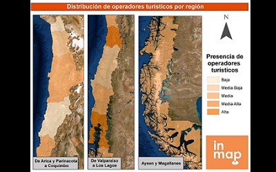 Alta concentración de operadores turísticos en tres regiones del país