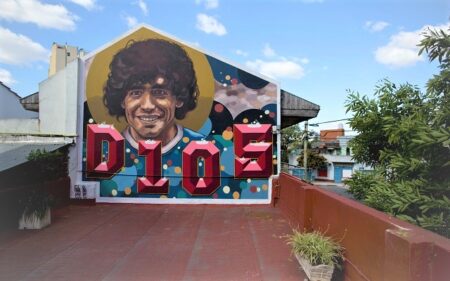 Mural de Diego Armando Maradona.