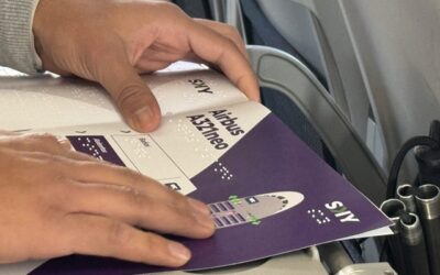 SKY: guía de información en braille para pasajeros con discapacidad visual